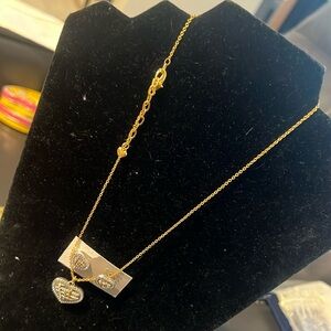 Brighton Neptune two tone heart necklace earrings stud set